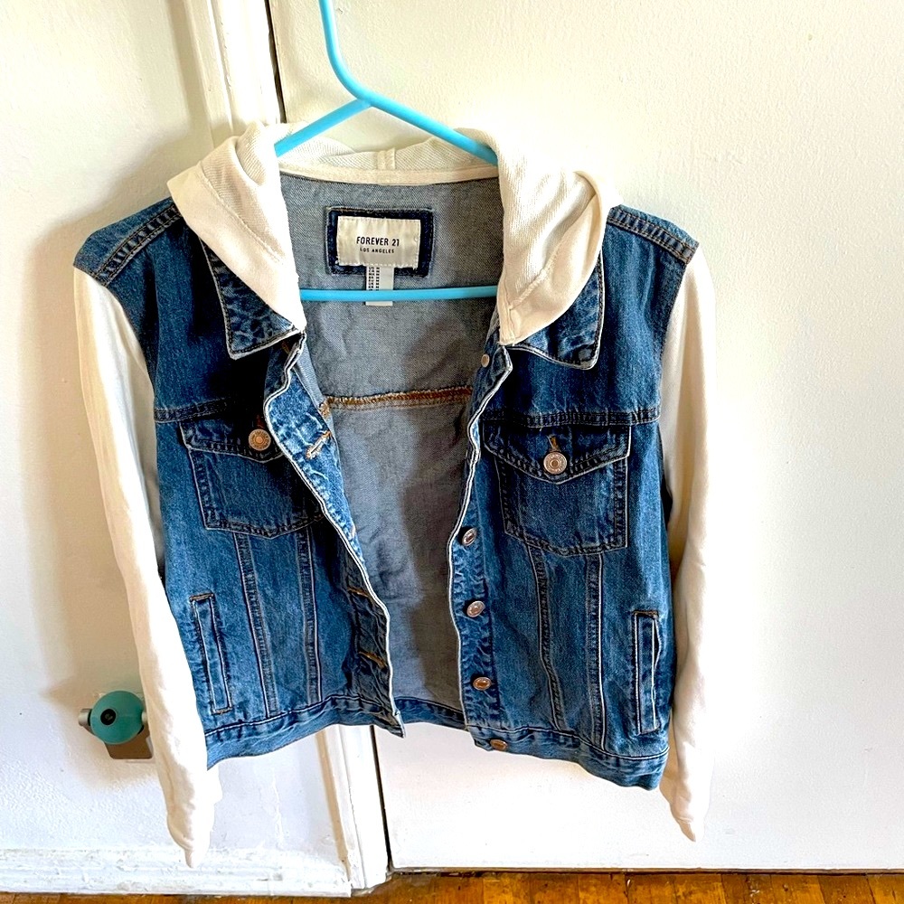 Forever 21 Jean Jacket with hoody